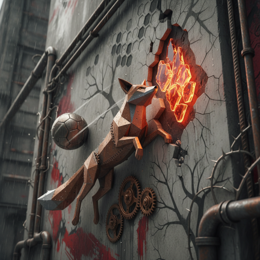 A symbolic urban detailed close-up for füchse berlin heute (Berlin). NO TEXT, NO SIGNAGE, NO NUMBERS. Professional photography.